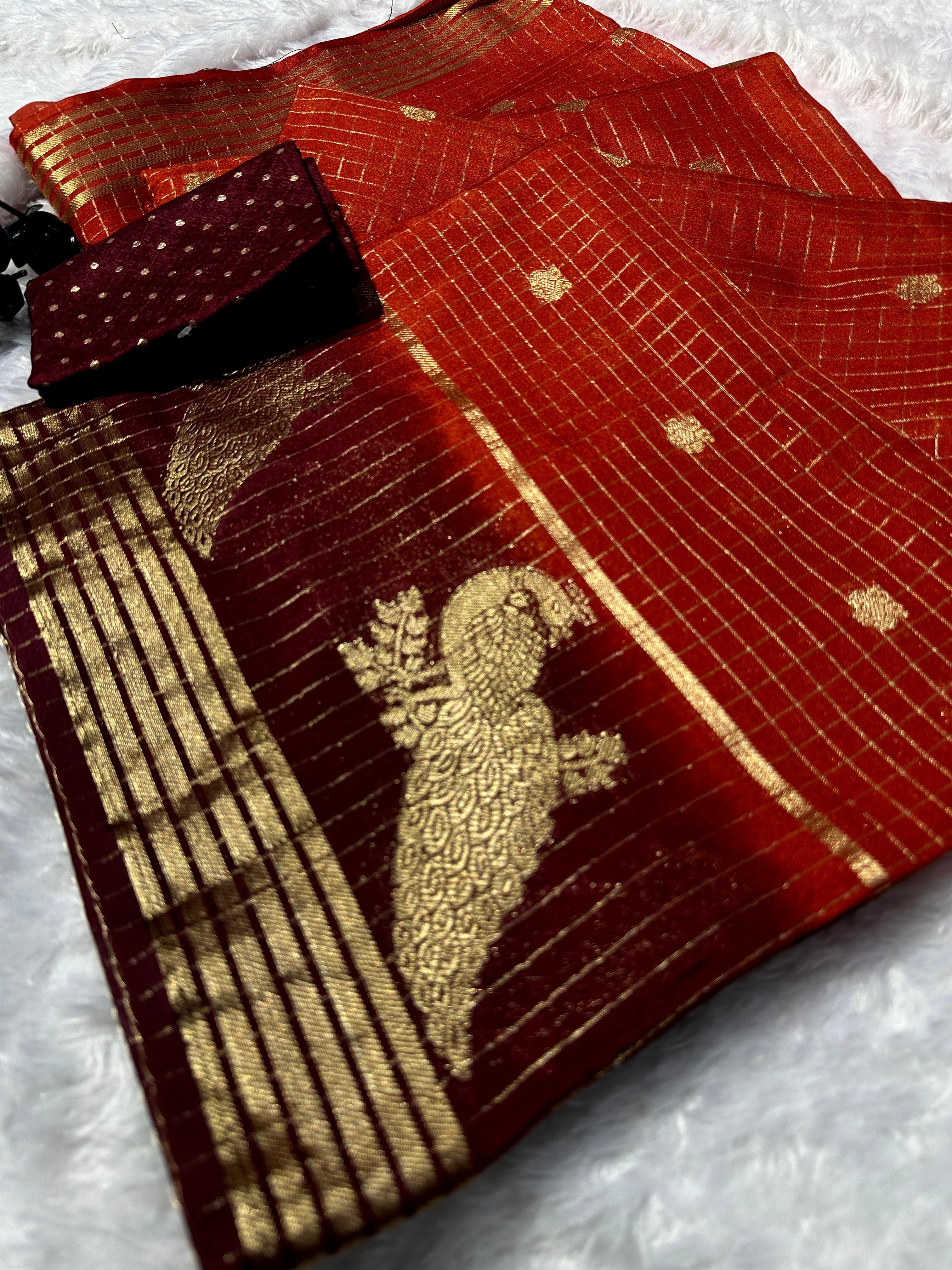 Premium Floral Print Mysore Silk Saree
